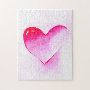 Rosa Herz Pop Kunst Valentine Puzzle