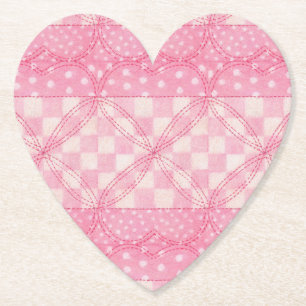 ROSA HERZ QUILT Herz Papieruntersetzer Untersetzer