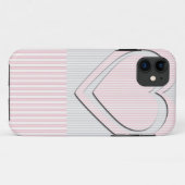Rosa Herz Retro Muster Streifen #1 - iPhone Case (Rückseite (Horizontal))