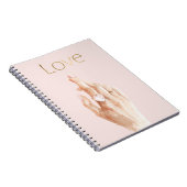 Rosa Herz Ring Hand Gold Liebe Notizblock (Rechte Seite)
