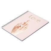 Rosa Herz Ring Hand Gold Liebe Notizblock (Linke Seite)
