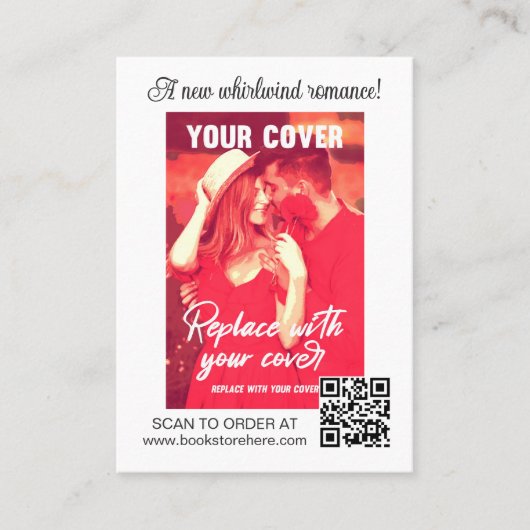 Rosa Herz Romance Autor Buch Release Marketing Visitenkarte (Vorderseite)