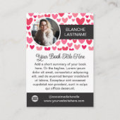 Rosa Herz Romance Autor Buch Release Marketing Visitenkarte (Rückseite)