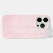 Rosa Herz rosa Bow Case-Mate iPhone Hülle (Rückseite (Horizontal))