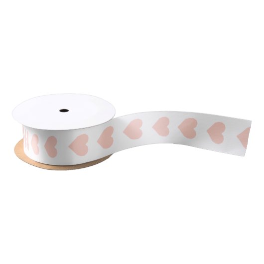 rosa Herz Satinband (Spule)