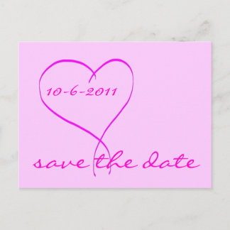 Rosa Herz Save-the-Date-Postkarte Ankündigungspostkarte