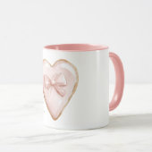 Rosa Herz-Schleife Tasse (VorderseiteRechts)