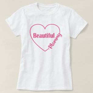 Rosa Herz Schönes Mami T-Shirt