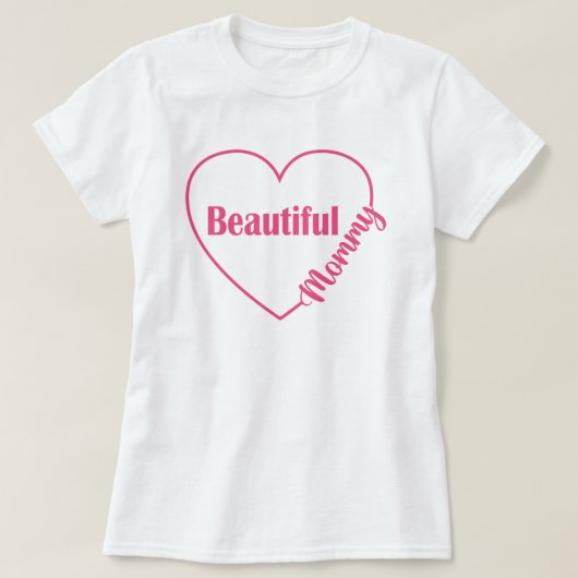 Rosa Herz Schönes Mami T-Shirt (Design vorne)
