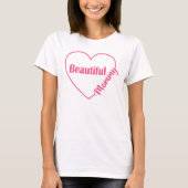 Rosa Herz Schönes Mami T-Shirt (Vorderseite)