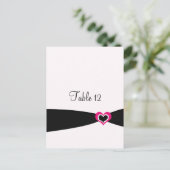 Rosa Herz, schwarze Multifunktionsleisten-Tischkar Postkarte (Stehend Vorderseite)
