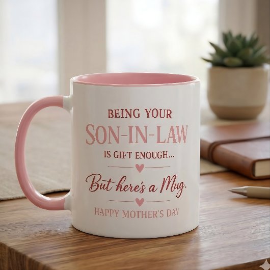 Rosa Herz Schwiegersohn Muttertags-Tasse Tasse
