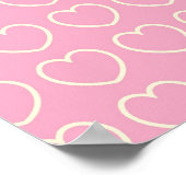 Rosa Herz-Scrapbook oder Poster-Hintergrund Textur Poster (Ecke)