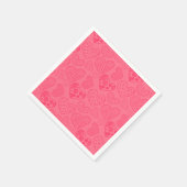 Rosa Herz-Sketch Serviette (Ecke)