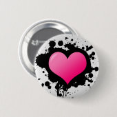 Rosa Herz-Spritzer Knopf Button (Vorne & Hinten)