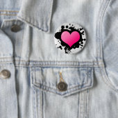 Rosa Herz-Spritzer Knopf Button (Beispiel)
