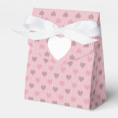 Rosa Herz Streifen Valentinisches Muster Geschenkschachtel (Vorderseite)