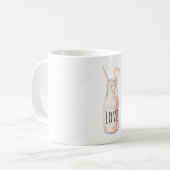 Rosa Herz Stroh Erdbeer Milch Kaffeetasse (Vorderseite Links)
