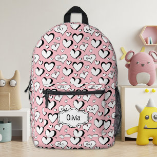 Rosa Herz-Tasche mit individuellem Druck Bedruckter Rucksack