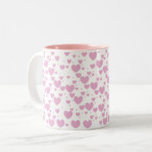 Rosa Herz-Tasse Zweifarbige Tasse (Vorderseite Links)