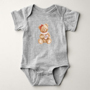 Rosa Herz Teddybär Liebe Baby Strampler