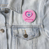 Rosa Herz-u. Kreuz Krankenpflege Button (Beispiel)