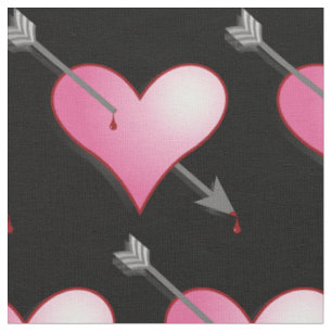 rosa Herz und Arrow Stoff, schwarz Stoff