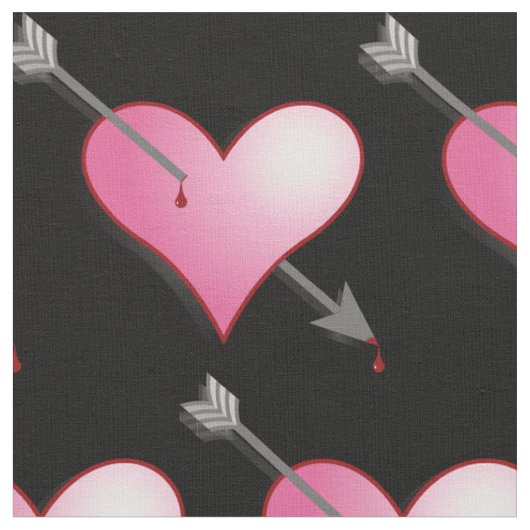 rosa Herz und Arrow Stoff, schwarz Stoff (Nahaufnahme)