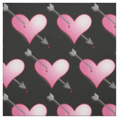 rosa Herz und Arrow Stoff, schwarz Stoff (Muster)