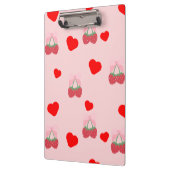 rosa Herz und Beeren Klemmbrett (Links)