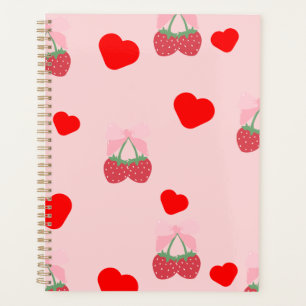 rosa Herz und Beeren  Planer