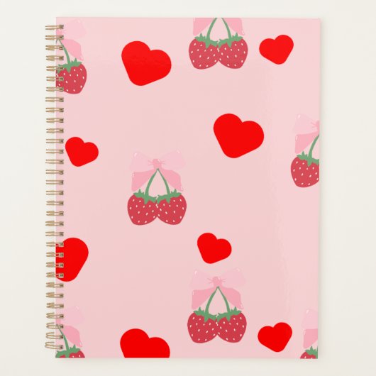 rosa Herz und Beeren Planer (Vorderseite)