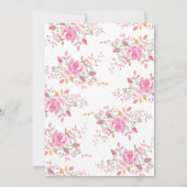 Rosa Herz und Blume Brautdusche Einladung (Rückseite)