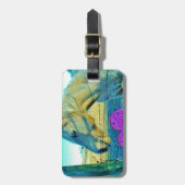 Rosa Herz und gelbes Pferd Gepäckanhänger (Vorderseite vertikal)