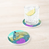 Rosa Herz und gelbes Pferd Getränkeuntersetzer (Seite)