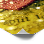 Rosa Herz und Glitzer Poster (Ecke)