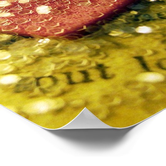 Rosa Herz und Glitzer Poster (Ecke)