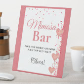 Rosa Herz Valentine Bachelorette Mimosa Bar Sign Sockelschild (In Situ)