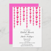 Rosa Herz - Valentinisches Brautparty Einladung (Vorne/Hinten)