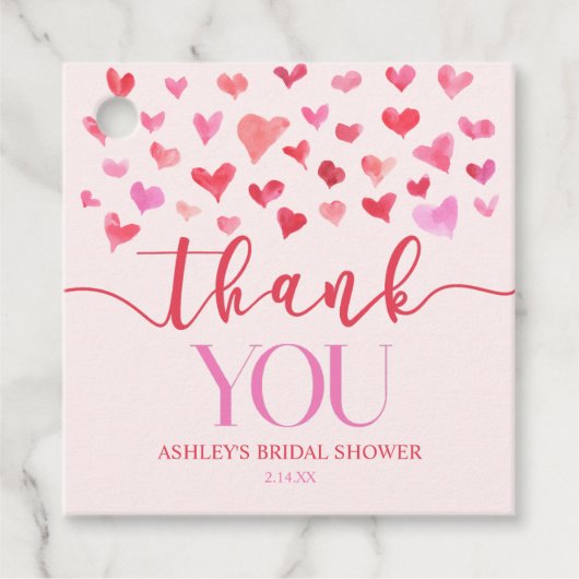 Rosa Herz - Valentinisches Brautparty Geschenkanhänger (Vorderseite)