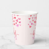 Rosa Herz - Valentinisches Brautparty Pappbecher (Rechts)
