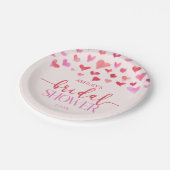 Rosa Herz - Valentinisches Brautparty Pappteller (Schrägansicht)