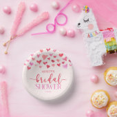 Rosa Herz - Valentinisches Brautparty Pappteller (Party)