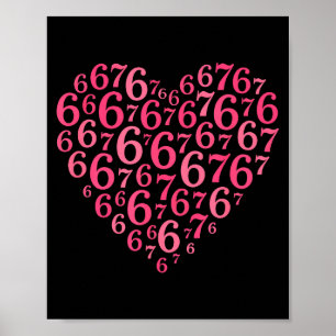 Rosa Herz Valentinstag 6 7 Liebesherz 6-7 Meme Poster