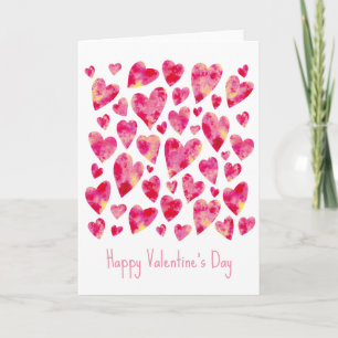 Rosa Herz Valentinstag Feiertagskarte