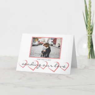 Rosa Herz Valentinstag Foto Feiertagskarte