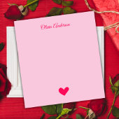 Rosa Herz Valentinstag Personalisierter Name Notizblock