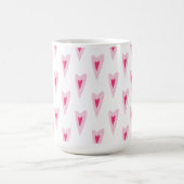 Rosa Herz Valentinstag Wasserflasche Kaffeetasse (Mittel)