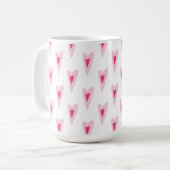 Rosa Herz Valentinstag Wasserflasche Kaffeetasse (Vorderseite Links)