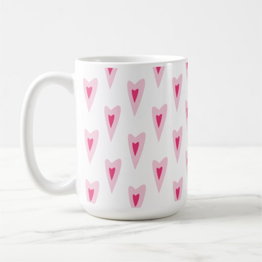 Rosa Herz Valentinstag Wasserflasche Kaffeetasse (Links)
